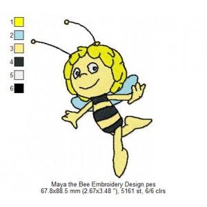 Maya the Bee Embroidery Design